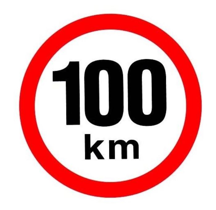 samolepka 100 km/hod 15cm  reflex