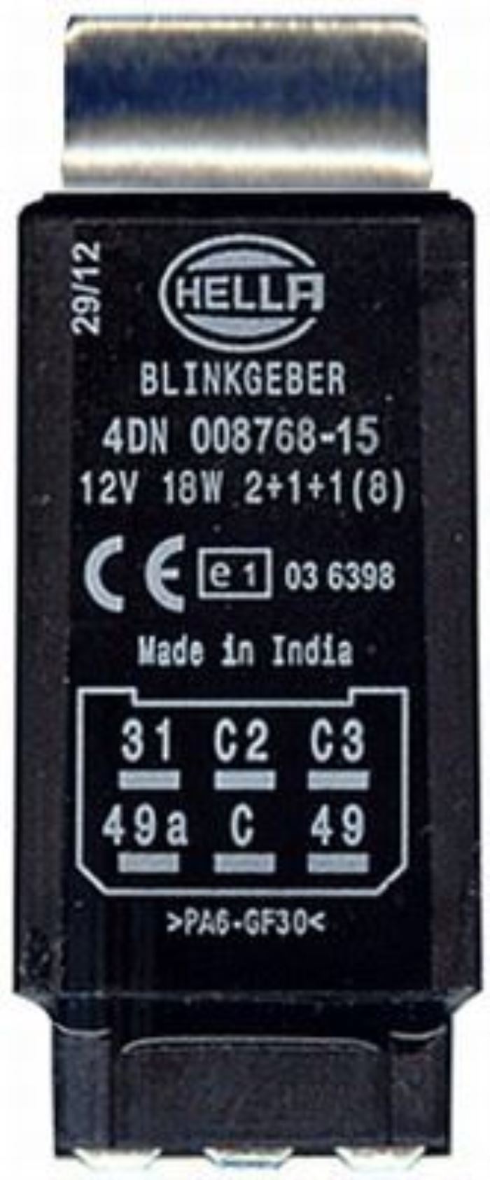 přerušovač blinkru 12V 18W  2+1+1(8)